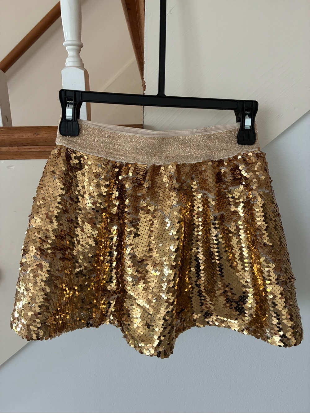 Gold Sequin Mini Skirt - Shimmery Party Skirt